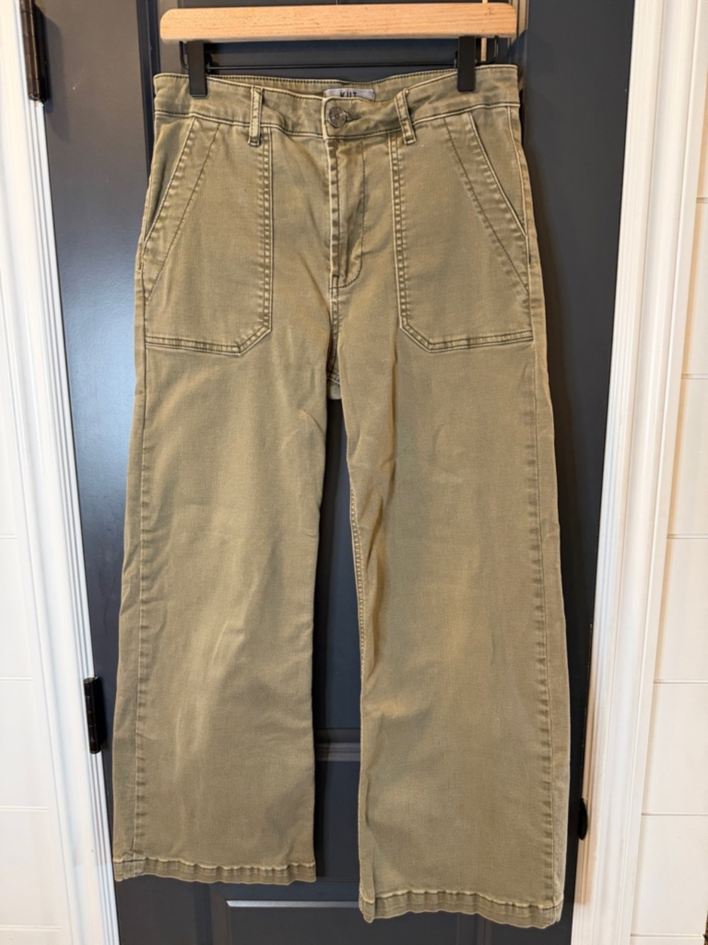 Kut from the Kloth Olive High-Rise Wide Leg Pants